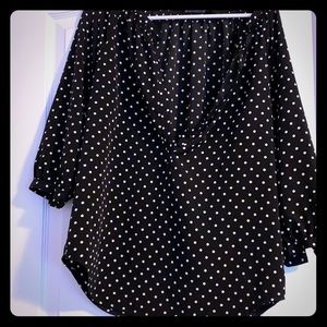 Women’s Ralph Lauren black and white polka blouse